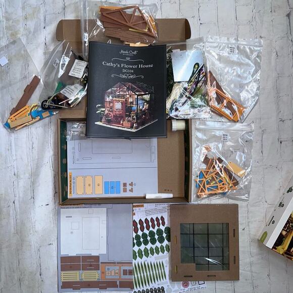 NIB Hands Craft DIY Miniature House Cathy’s Flower House Building Kit - Picture 5 of 6